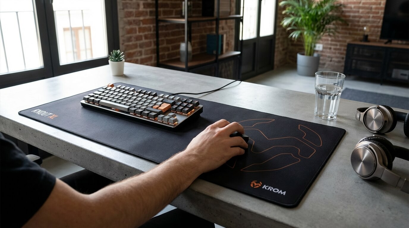 La KROM Knout XL, alfombrilla gaming 900×350, se queda en 4,95€
