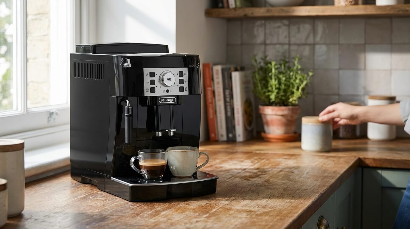 La De’Longhi Magnifica S ECAM21.112.B baja un 41%: lo que cambia al pasar del café molido al automático